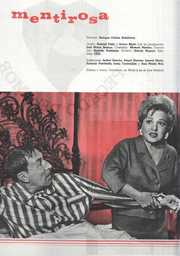 Ficha cine Suevia Films: Mentirosa y Pecado de amor