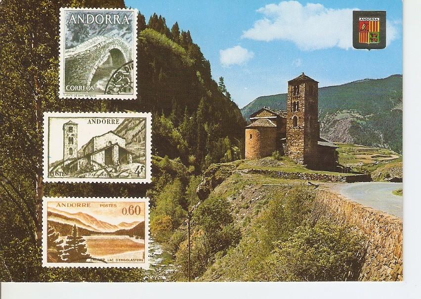 Postal 042334 : Valls dAndorra. Canillo. Iglesia romanica de San Juan de Casselles