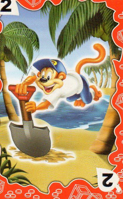 CROMO COLECCION CEREALES COCO POPS: Busqueda del tesoro. Cromo 2 rojo
