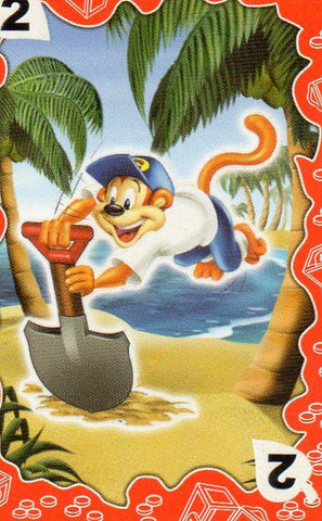 CROMO COLECCION CEREALES COCO POPS: Busqueda del tesoro. Cromo 2 rojo
