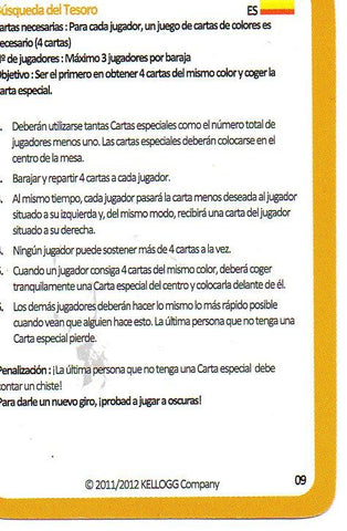 CROMO COLECCION CEREALES COCO POPS: Busqueda del tesoro. Instrucciones español y holandes