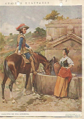 LAMINA 5254: Mientras bebe el caballo por E. Estevan