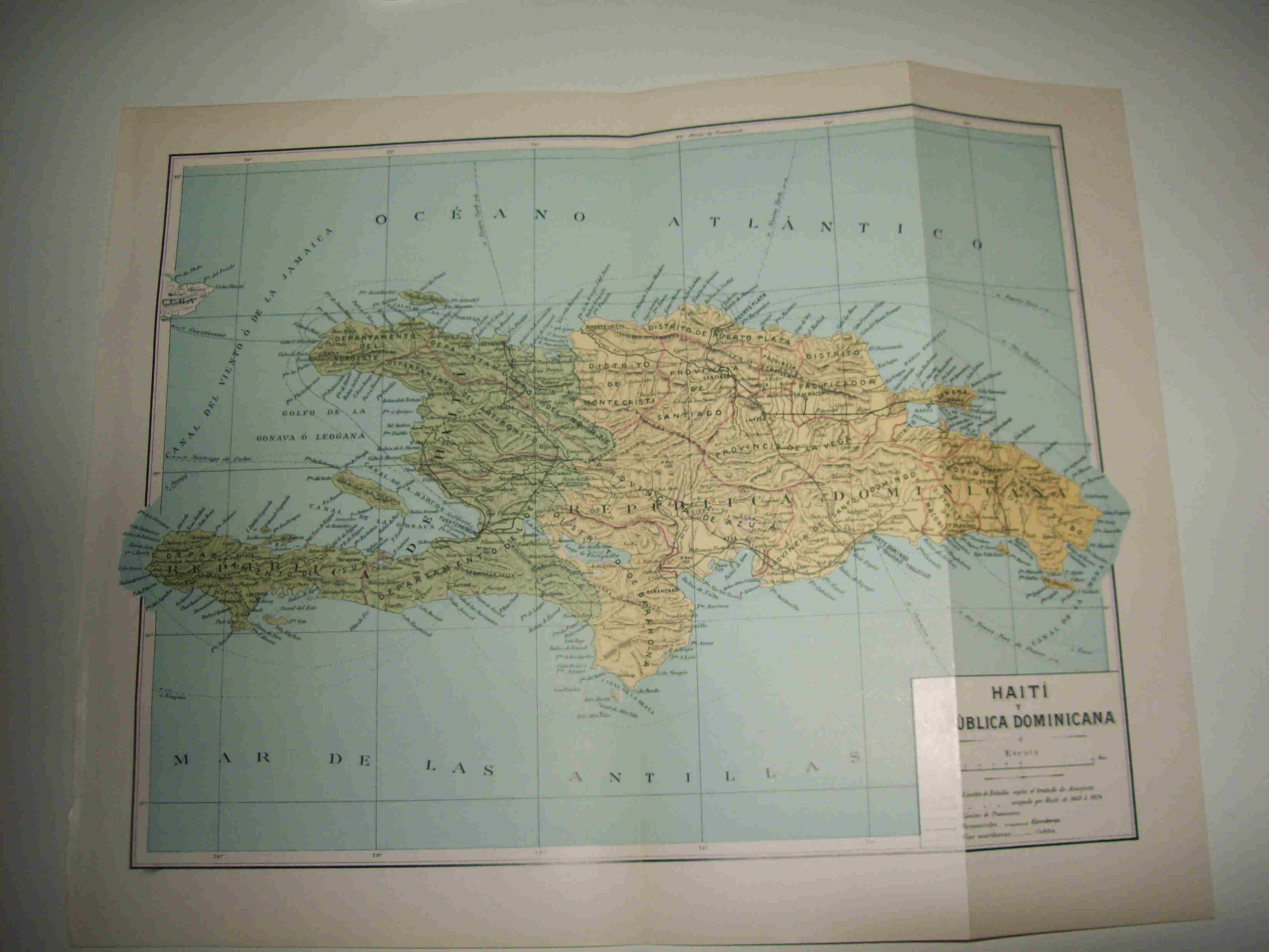 LAMINA SALVAT 80041: Mapa de Haiti y Republica Dominicana