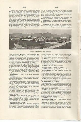 LAMINA SALVAT 80053: Vista general de Gandia Valencia
