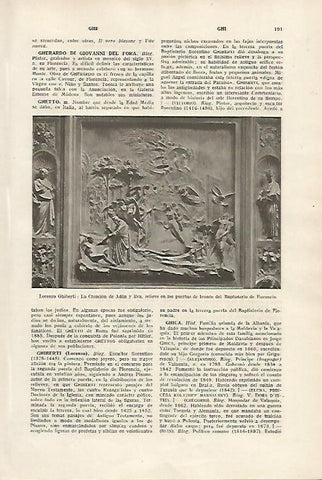 LAMINA SALVAT 80076: La Creacion de Adan y Eva por Ghiberti