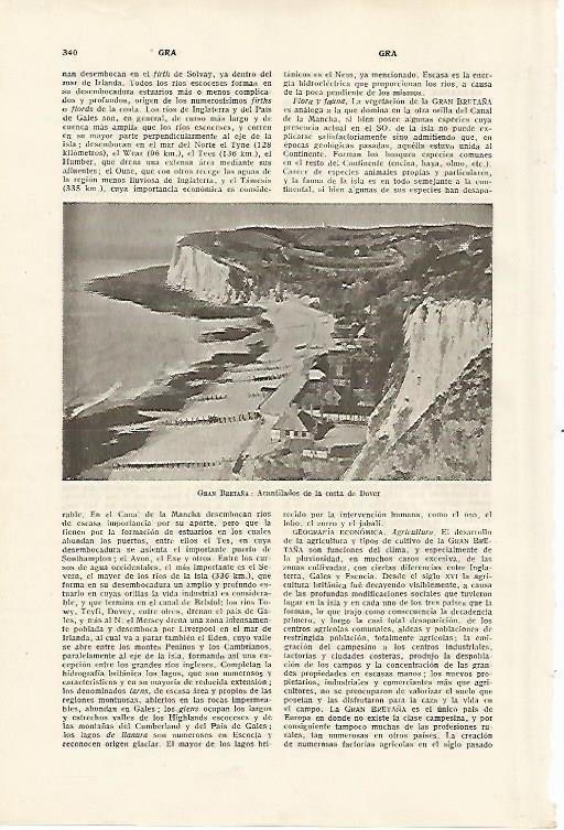 LAMINA SALVAT 80096: Alcantilados de Dover Inglaterra