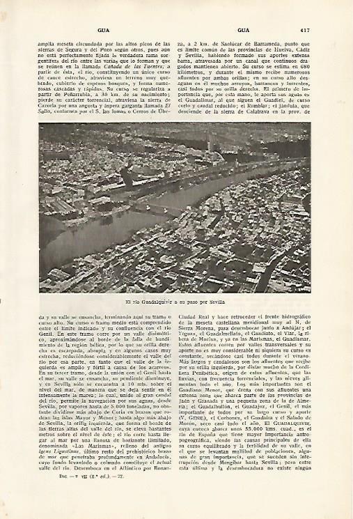 LAMINA SALVAT 80115: Rio Guadalquivir en Sevilla