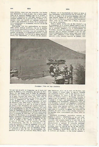 LAMINA SALVAT 80122: Lago Amatitlan en Guatemala
