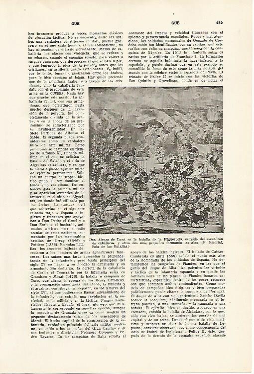 LAMINA SALVAT 80127: Alvaro de Luna en la batalla de la Higueruela