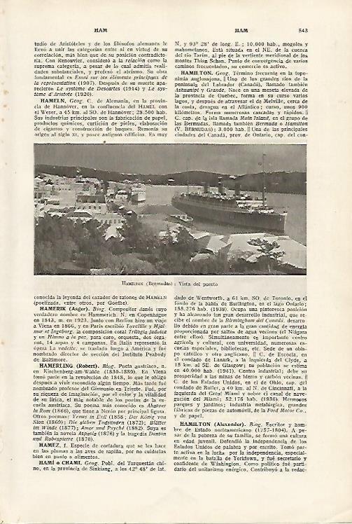 LAMINA SALVAT 80140: Puerto de Hamilton Bermudas
