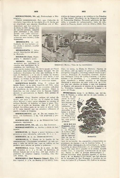 LAMINA SALVAT 80169: Excavaciones de Hermopolis Magna Egipto