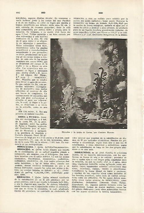 LAMINA SALVAT 80171: Hercules y la hidra de Lerna por Moreau