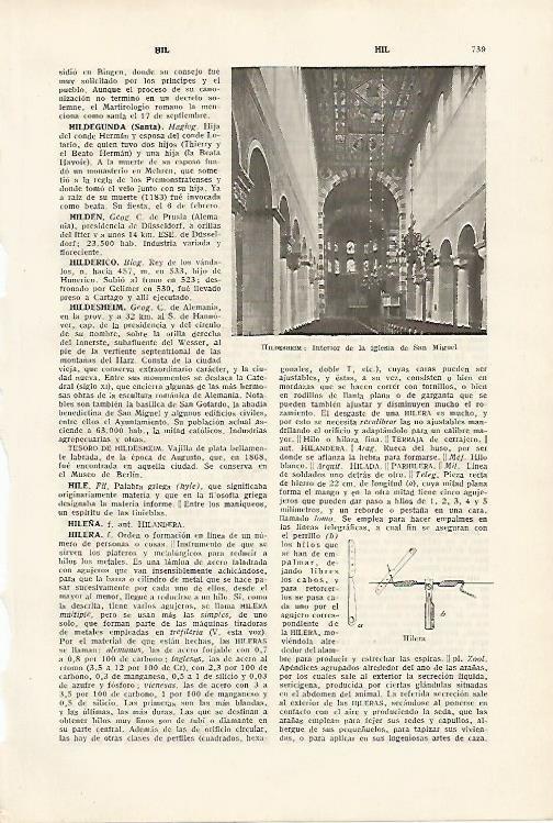 LAMINA SALVAT 80176: Interior de la iglesia de San Miguel Hildesheim Alemania