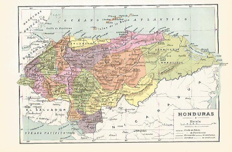 LAMINA SALVAT 80191: Mapa de Honduras