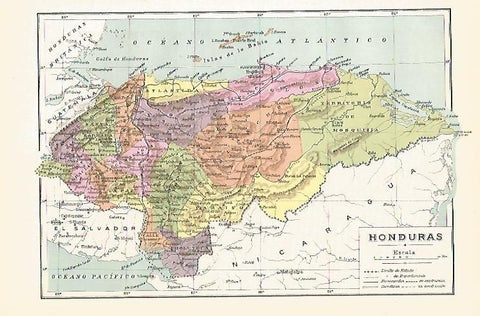 LAMINA SALVAT 80191: Mapa de Honduras