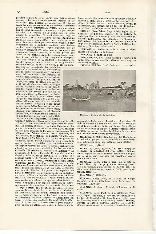 LAMINA SALVAT 80208: Ruinas de la fortaleza de Humaita Paraguay