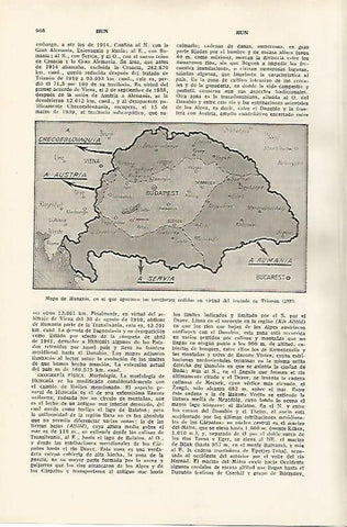 LAMINA SALVAT 80211: Mapa de Hungria en 1920