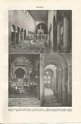 LAMINA SALVAT 80218: Iglesia de Roma Palermo y Santiago de Compostela