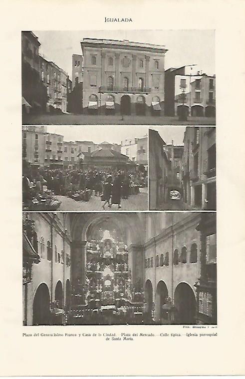LAMINA SALVAT 80219: Vistas de Igualada Barcelona