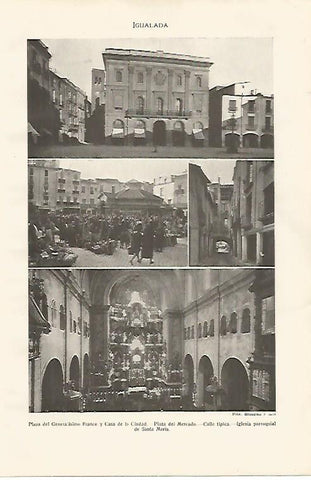 LAMINA SALVAT 80219: Vistas de Igualada Barcelona