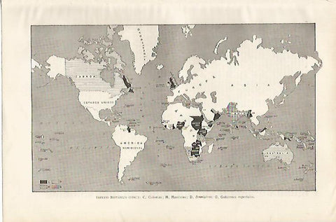 LAMINA SALVAT 80224: Mapa del Imperio Britanico en 1941