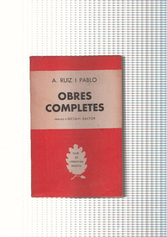 Obres completes de A. Ruiz i Pablo