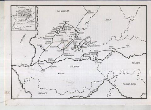 Viaje por Extremadura: Plano ruta Alba de Tormes a Torrijos  