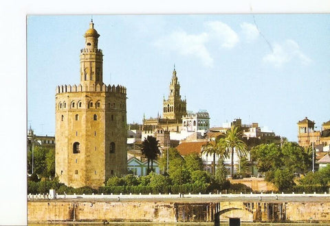 Postal 026601 : La Torre del Oro. Al fondo la Giralda (Sevilla)