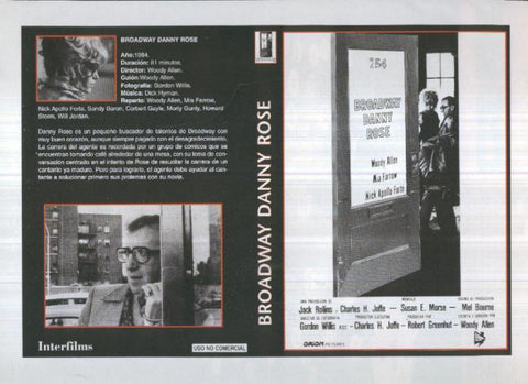 Caratula cine 30x22 cm: Broadway Danny Rose