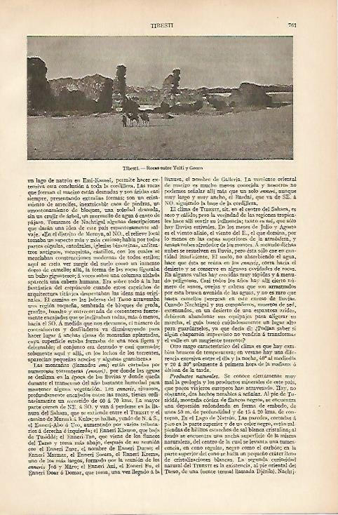 LAMINA ESPASA 8387: Tibesti rocas entre Yelfi y Gouro (Sahara)