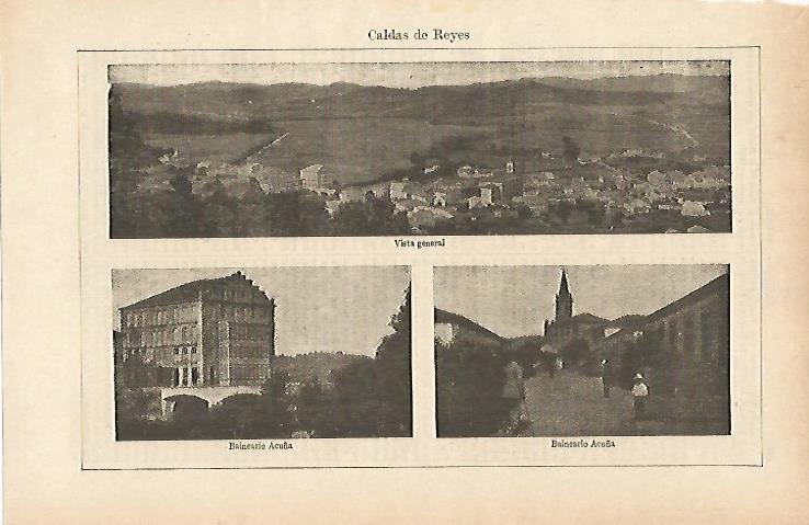 LAMINA ESPASA 14710: Vistas de Caldas de Reyes Pontevedra