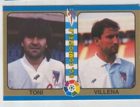 Cromos: Futbol Total Liga 95: S.D.Compostela. numero 176: Toni y Villena