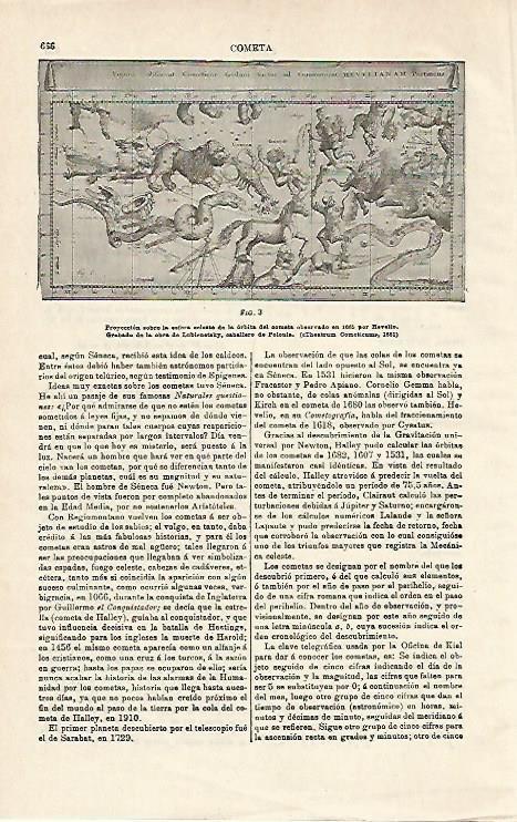 LAMINA ESPASA 14538: Grabado de Theatrum Cometicum