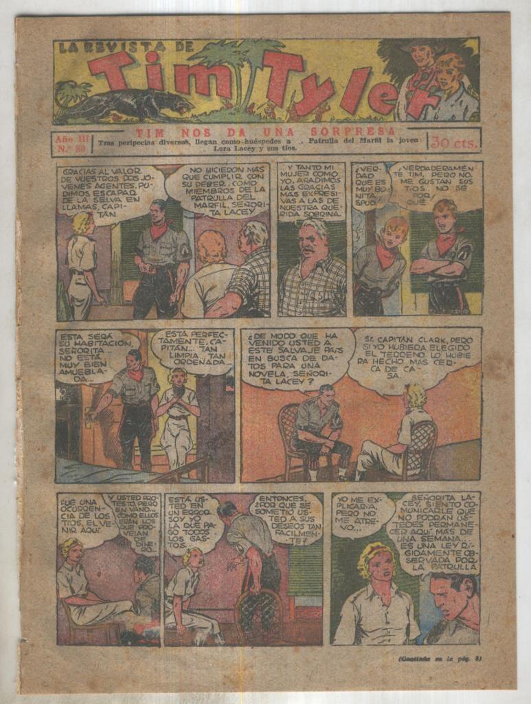 Tim Tyler de Hispano Americana numero 080 (procede de tomo desencuadernado)