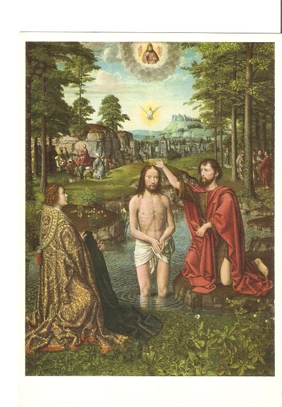 Postal 021011 : Le bapteme du Christ, Gerard David