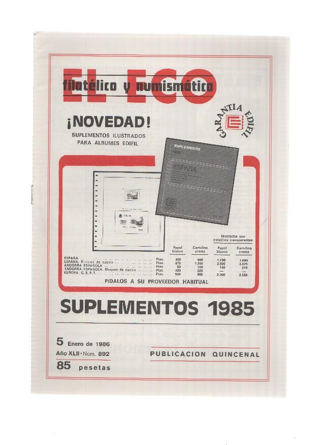 El Eco Filatelico y Numismatico numero 0892: Entrevista a Miguel Angel Blanco