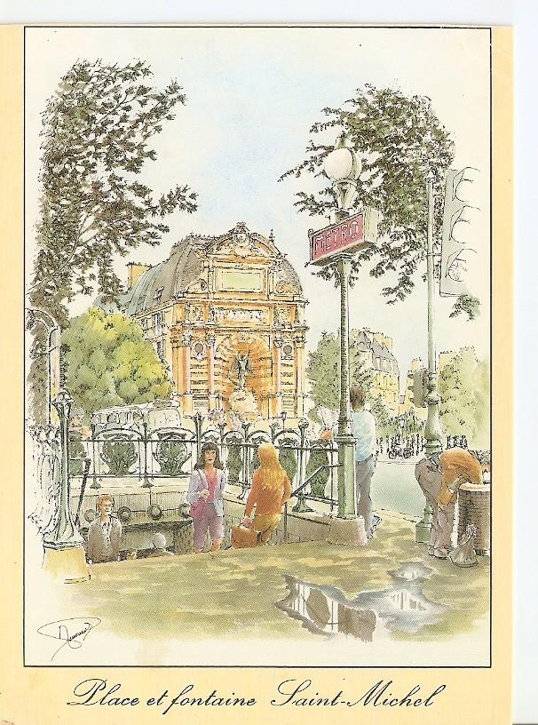 Postal 033391 : Scenes et architecture de Paris. Place et fontaine
