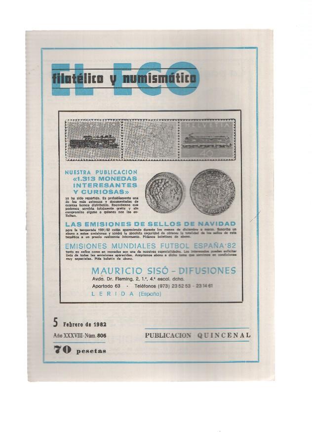 El Eco Filatelico y Numismatico numero 0806: Los sellos prohibidos