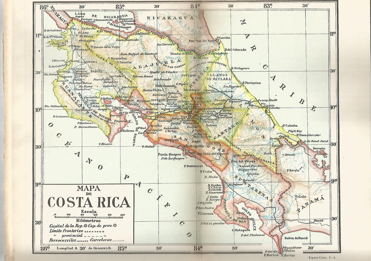 Lamina 130: Mapa de Costa Rica