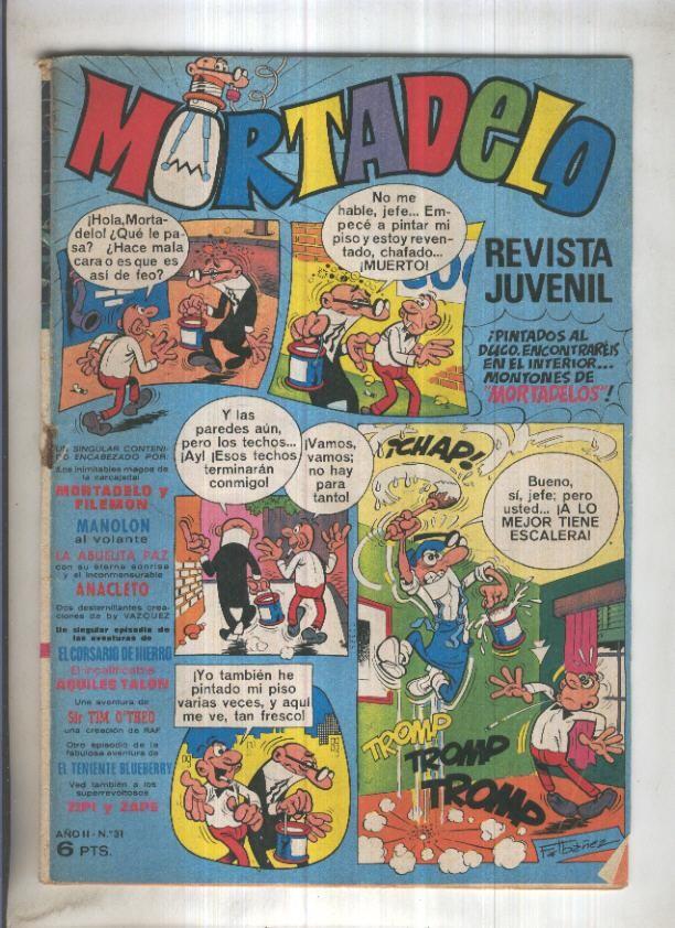 Revista Mortadelo numero 31 (recortado los billetes mortadelo en su hoja correspondiente)
