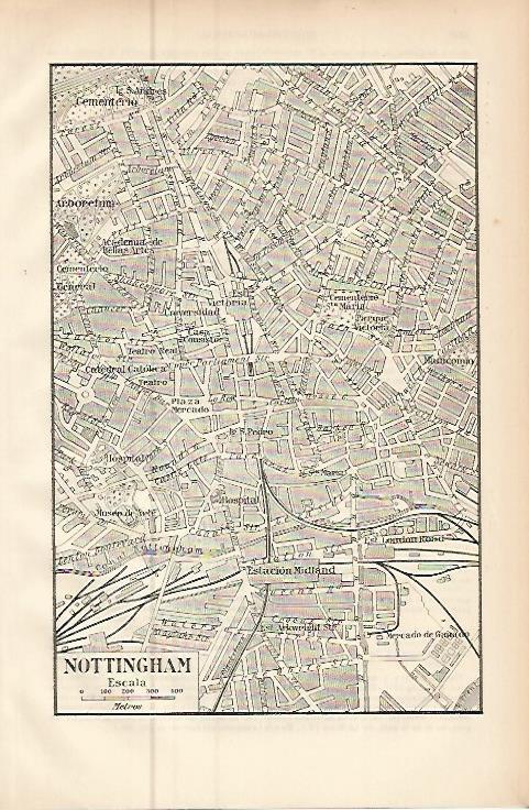 LAMINA ESPASA 9590: Plano de Nottingham Inglaterra