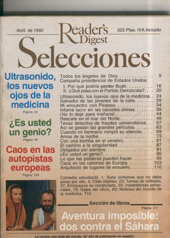 Selecciones del Readers Digest: 1992 abril