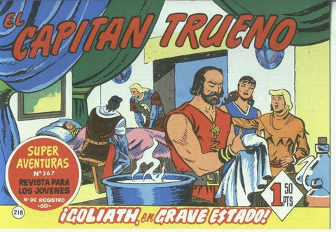 El Capitan trueno facsimil numero 218: Goliath en grave estado