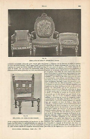 LAMINA ESPASA 2584: Sillon y sillas de Carlos V