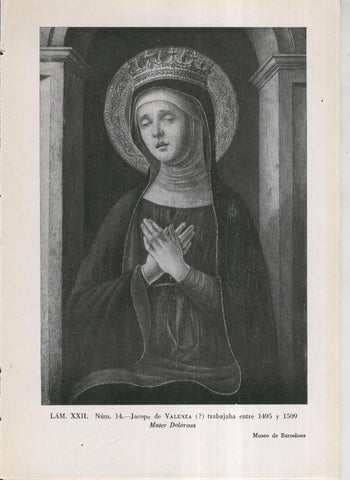 La coleccion Cambo, lamina 22: Jacopo de Valenza: Mater Dolorosa