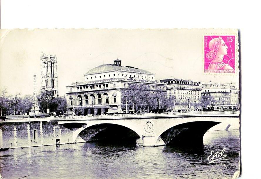 Postal 016549: PARIS - Le pont au Change le Teathre Sarah