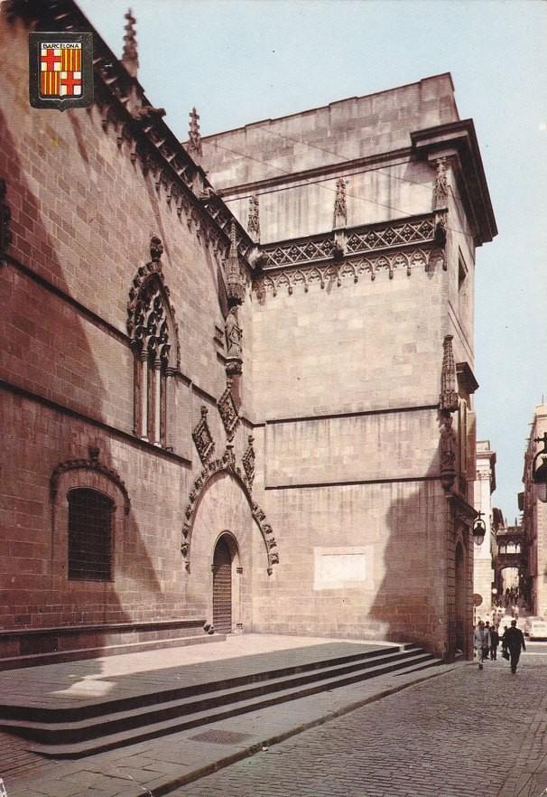 Postal 60268: Fachada gotica del ayuntamiento (Barcelona)