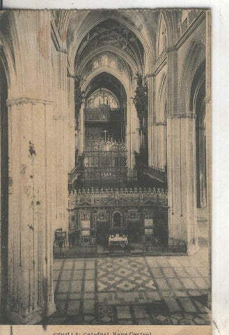 Postal B/N 0067 : Nave central de la catedral de Sevilla
