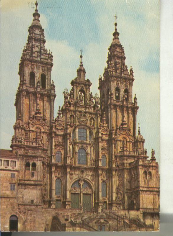 Postal 011577. Fachada Obradoiro de la catedral de Santiago