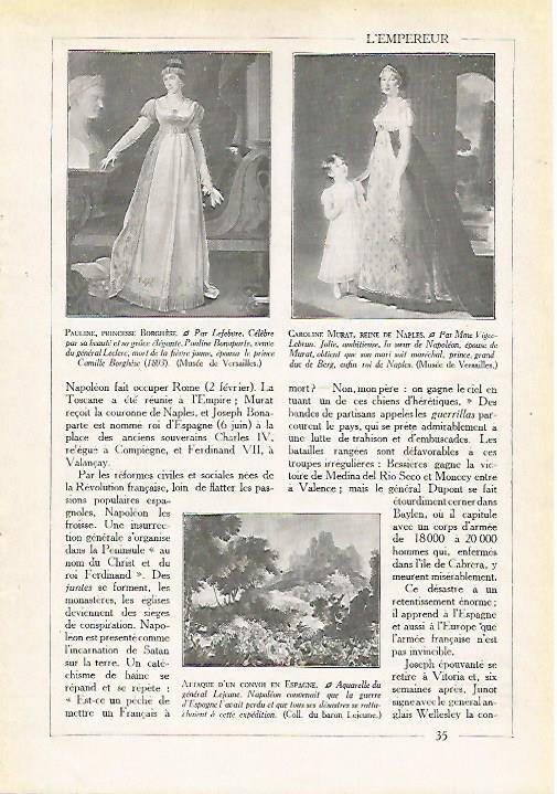 LAMINA 4002: RETRATOS DE PAULINA PRINCESA BORGHESE Y DE CAROLINE MURAT REINA DE NAPOLES